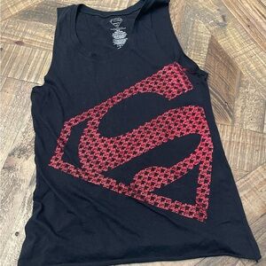 DC Comics Black Shirt with Silver Superman Logo